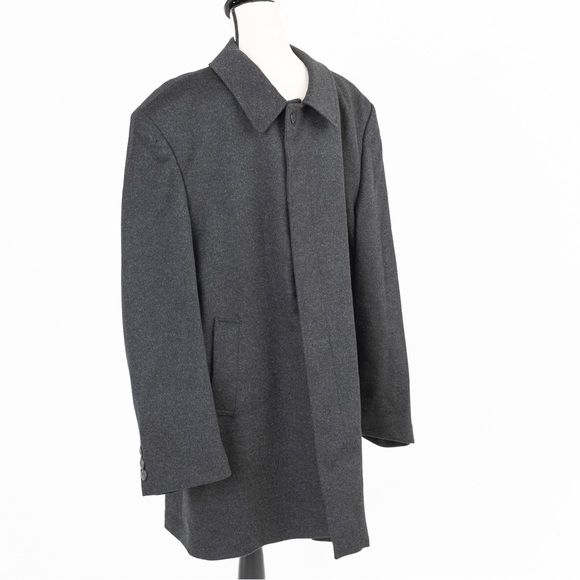 Luxury hand tailored cashmere lamb’s wool blend charcoal coat 44R Norman Wells - Picture 4 of 15